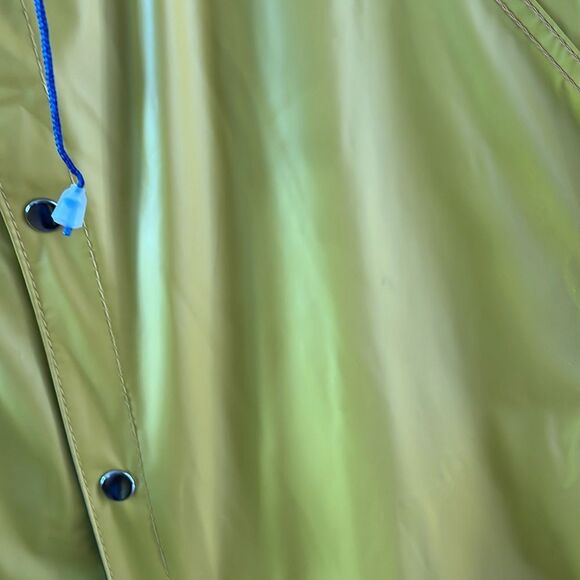 Vintage Weather-Rite Blue Yellow Reversible Raincoat with Stripes & Hood - Picture 10 of 10